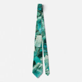 Aquamarine Green Crystal Gemstone Lovers Stropdas (Voorkant)