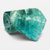 Aquamarine Green Crystal Gemstone Lovers Stropdas (Opgerold)