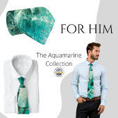 Aquamarine Green Crystal Gemstone Lovers Stropdas