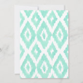 Aquamarine Green Ikat Wedding Kaart (Achterkant)