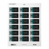 Aquamarine Grijze bijenkruid Damask Adresetiketten Etiket (Full Sheet)