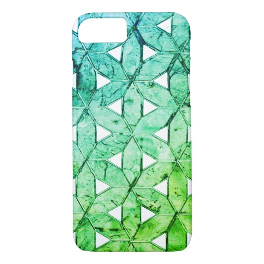 Aquamarine-groene mozaïek | Levensbloem Case-Mate iPhone Case (Achterkant)