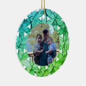 Aquamarine-groene mozaïek | Levensbloem Keramisch Ornament (Rechts)