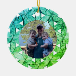 Aquamarine-groene mozaïek | Levensbloem Keramisch Ornament