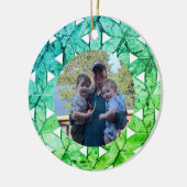 Aquamarine-groene mozaïek | Levensbloem Keramisch Ornament (Links)