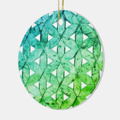 Aquamarine-groene mozaïek | Levensbloem Keramisch Ornament (Links)