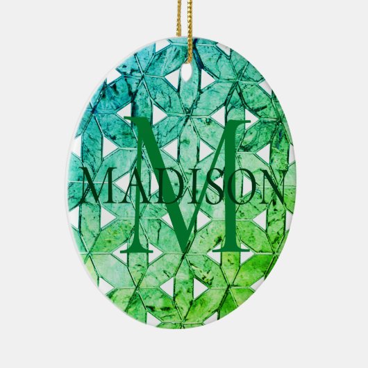 Aquamarine-groene mozaïek | Levensbloem Keramisch Ornament (Rechts)