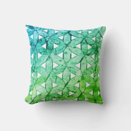 Aquamarine-groene mozaïek | Levensbloem Kussen