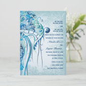 Aquamarine Jellyfish Invitation Kaart (Staand voorkant)