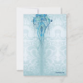 Aquamarine Jellyfish-responskaart RSVP Kaartje (Achterkant)
