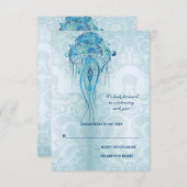 Aquamarine Jellyfish-responskaart RSVP Kaartje (Voorkant / Achterkant)