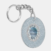 Aquamarine Jewel Seashell Sleutelhanger (Voorkant Links)