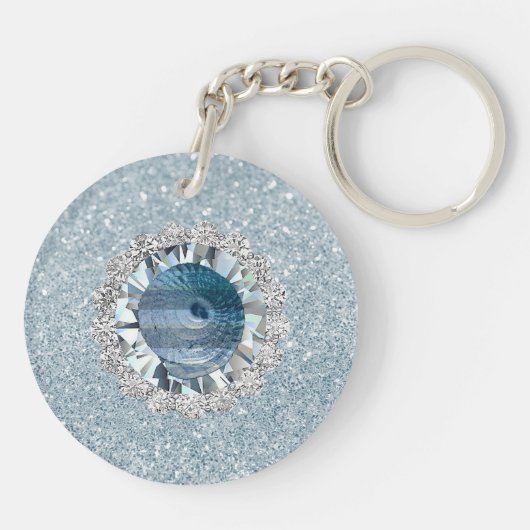 Aquamarine Jewel Seashell Sleutelhanger (Achterkant)