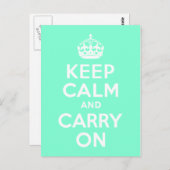 Aquamarine Kalm bewaren en doorgaan Briefkaart (Voorkant / Achterkant)