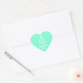 Aquamarine Kalm bewaren en doorgaan Hart Sticker (Envelop)
