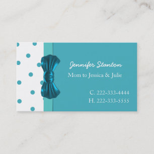  Aquamarine mammie Play Date Card Contactkaartje