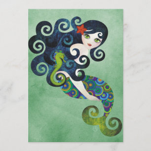 Aquamarine Mermaid Invitation Kaart