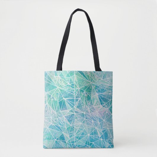 aquamarine met canvas tas van de witte geometrieru (Voorkant)