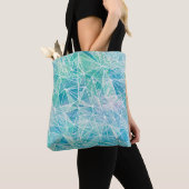 aquamarine met canvas tas van de witte geometrieru (Dichtbij)