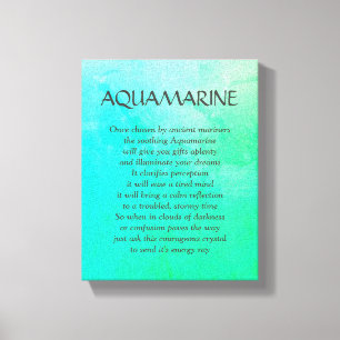 Aquamarine moedersteen - marinegedicht kunstcanvas canvas afdruk
