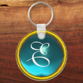 AQUAMARINE MONOGRAM, blauw geel Sleutelhanger (Achterkant)