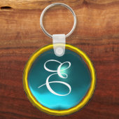 AQUAMARINE MONOGRAM, blauw geel Sleutelhanger (Voorkant)