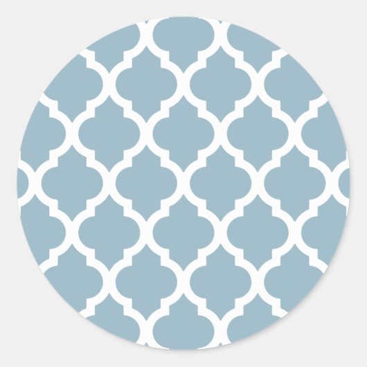 Aquamarine Moroccan Tile Trellis Ronde Sticker (Voorkant)