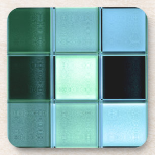 AquaMarine Mosaic onderzetter met kurkrug