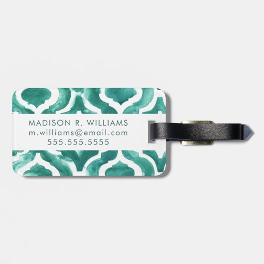 Aquamarine Motif IV Bagagelabel (Achterkant horizontaal)