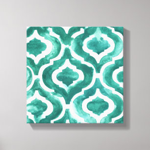 Aquamarine Motif IV Canvas Afdruk