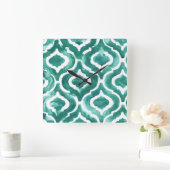 Aquamarine Motif IV Vierkante Klok (Huis)