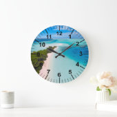 Aquamarine ocean And Beach Theme Grote Klok (Huis)