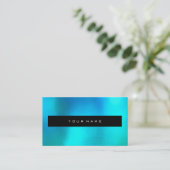 Aquamarine Ocean Blue Black Makeup Stylist Visitekaartje (Staand voorkant)
