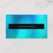Aquamarine Ocean Blue Black Makeup Stylist Visitekaartje (Voorkant)