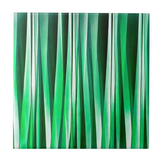 Aquamarine Ocean Stripy Pattern Tegeltje (Voorkant)