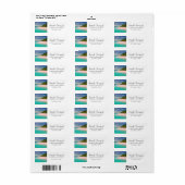  Aquamarine Ocean Tropical Beach Scenic Address Etiket (Full Sheet)