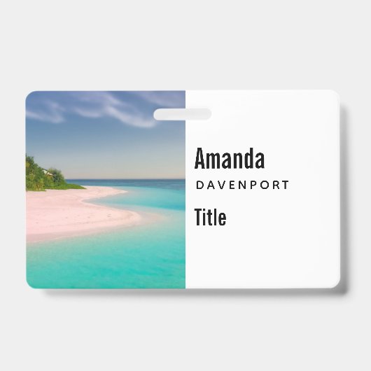 Aquamarine Ocean Tropical Beach Scenic Badge (Voorzijde)
