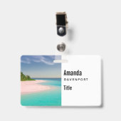 Aquamarine Ocean Tropical Beach Scenic Badge (Voorzijde met clip)