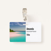 Aquamarine Ocean Tropical Beach Scenic Badge (Achterkant met clip)