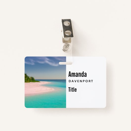 Aquamarine Ocean Tropical Beach Scenic Badge (Voorkant met clip)