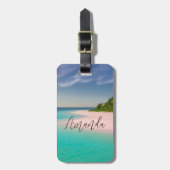 Aquamarine Ocean Tropical Beach Scenic Bagagelabel (Voorkant verticaal)