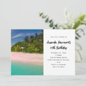 Aquamarine Ocean Tropical Beach Scenic Birthday Kaart (Staand voorkant)