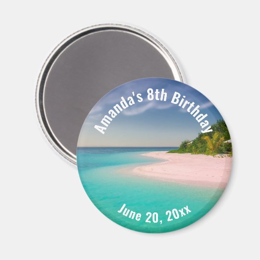 Aquamarine Ocean Tropical Beach Scenic Birthday Magneet (Voorkant / Achterkant)