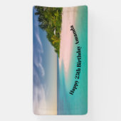 Aquamarine Ocean Tropical Beach Scenic Birthday Spandoek (Verticaal)