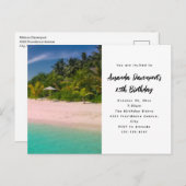 Aquamarine Ocean Tropical Beach Scenic Birthday Uitnodiging Briefkaart (Voorkant / Achterkant)