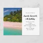 Aquamarine Ocean Tropical Beach Scenic Birthday Uitnodiging Briefkaart (Voorkant)