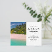 Aquamarine Ocean Tropical Beach Scenic Birthday Uitnodiging Briefkaart (Staand voorkant)