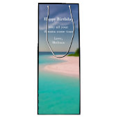Aquamarine Ocean Tropical Beach Scenic Birthday Wijn Cadeautas (Voorkant)