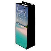 Aquamarine Ocean Tropical Beach Scenic Birthday Wijn Cadeautas (Voorkant Gekanteld)