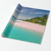 Aquamarine Ocean Tropical Beach Scenic Cadeaupapier (Uitgerold)
